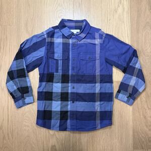 Burberry Kids Blue Black Plaid Long Sleeve Button-Down Shirt Size 10 Years